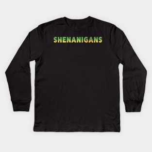 Crystal Shenanigans Green Yellow Kids Long Sleeve T-Shirt